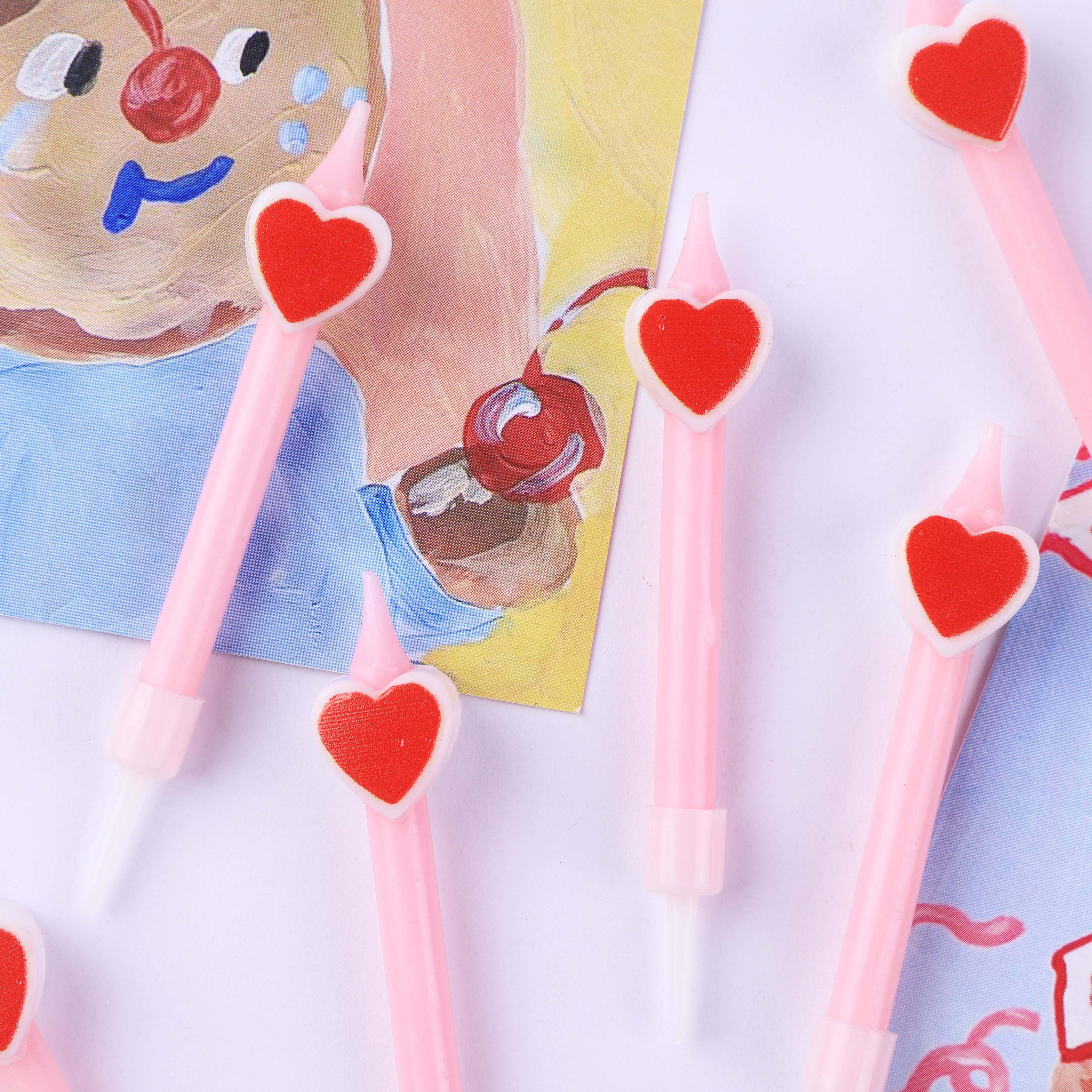 ins red careful candle children birthday candle cake party decoration plug-in