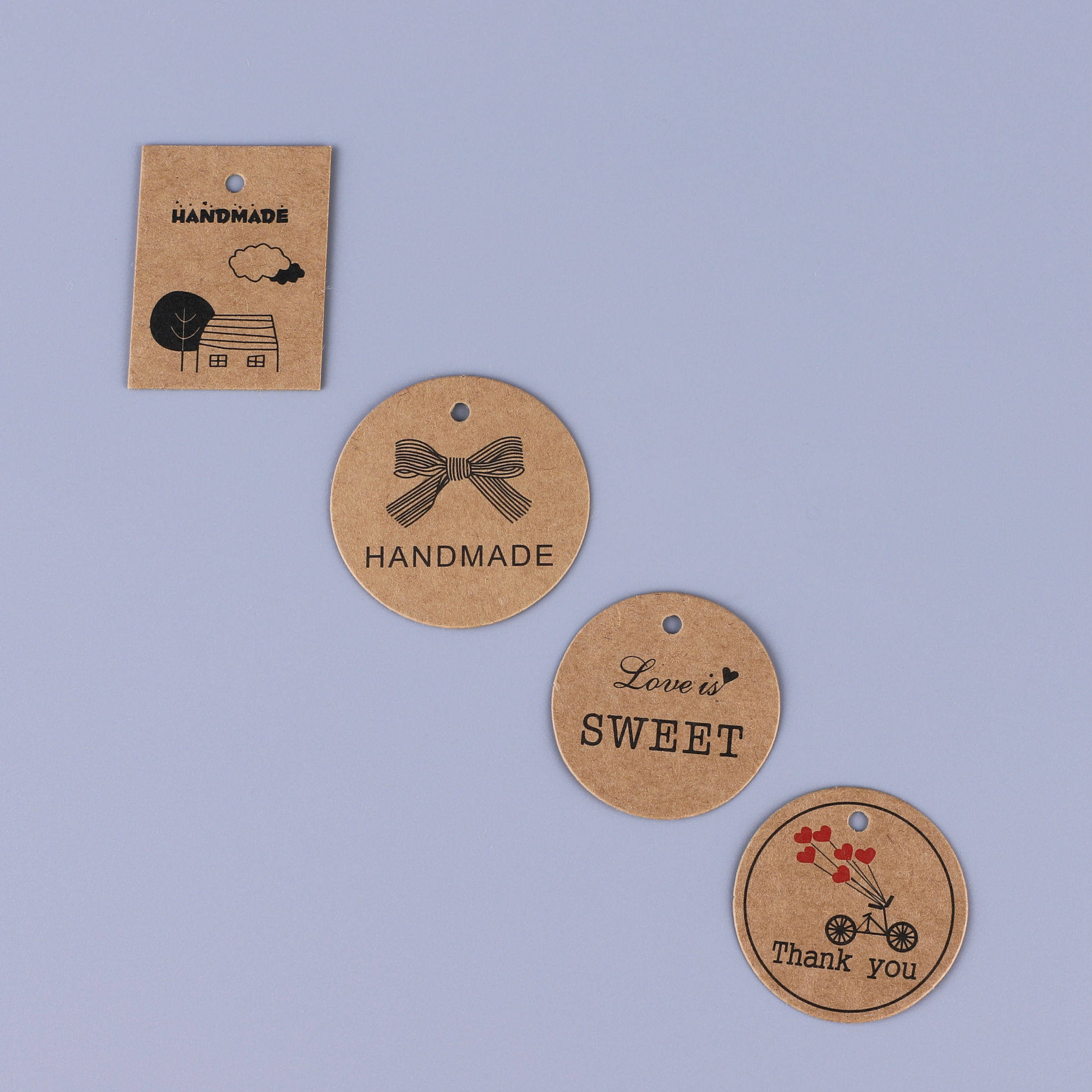 100 pieces into vintage Kraft paper round tag baking packaging hanging Card Wish gift card