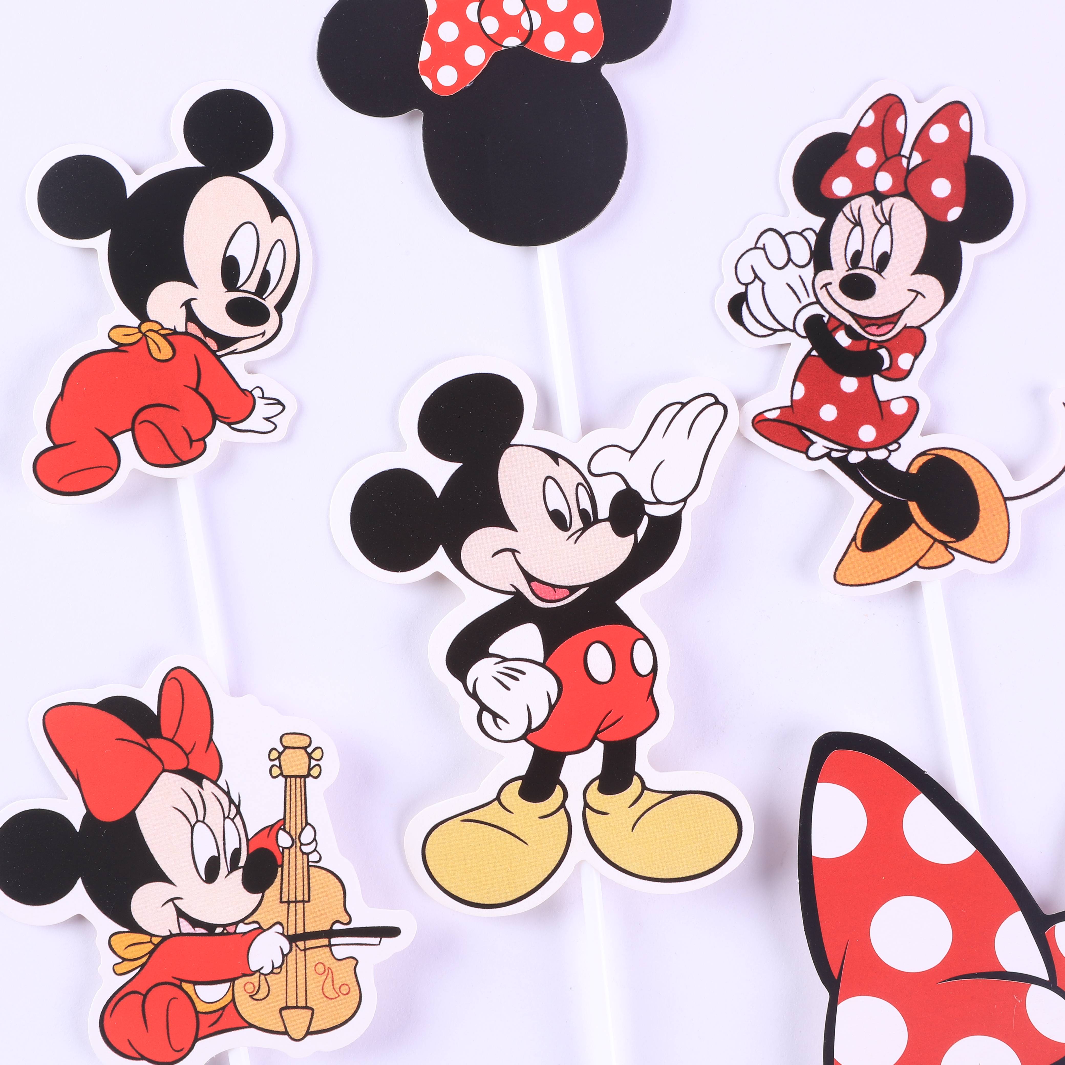 Red Black Mitch Minie Plugin Birthday 100 Days Baby Banquet Dessert Rice Rat Cake Decoration Plugin-Taobao