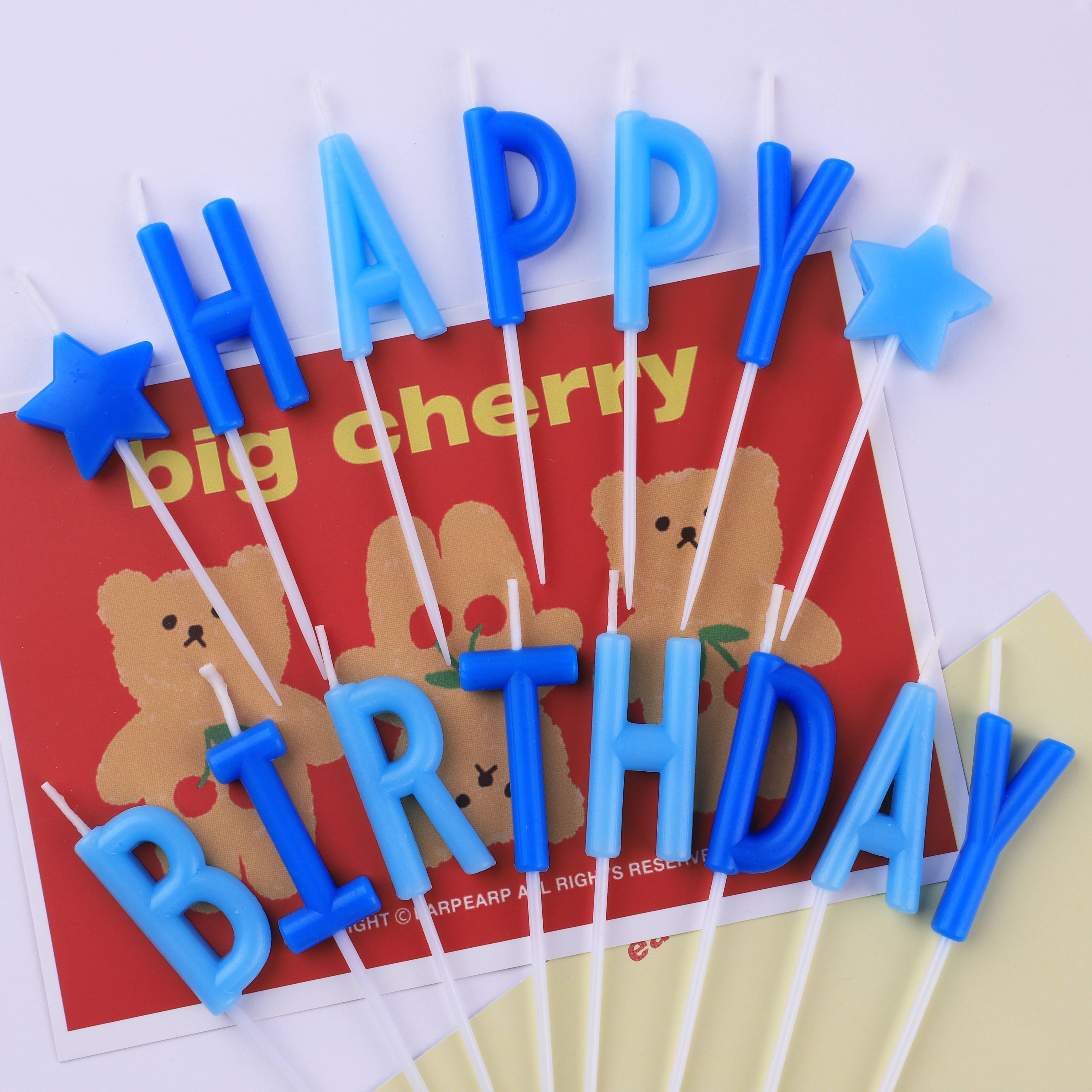 INS Korea HAPPY BIRTHDAY BIRTHDAY cake candle