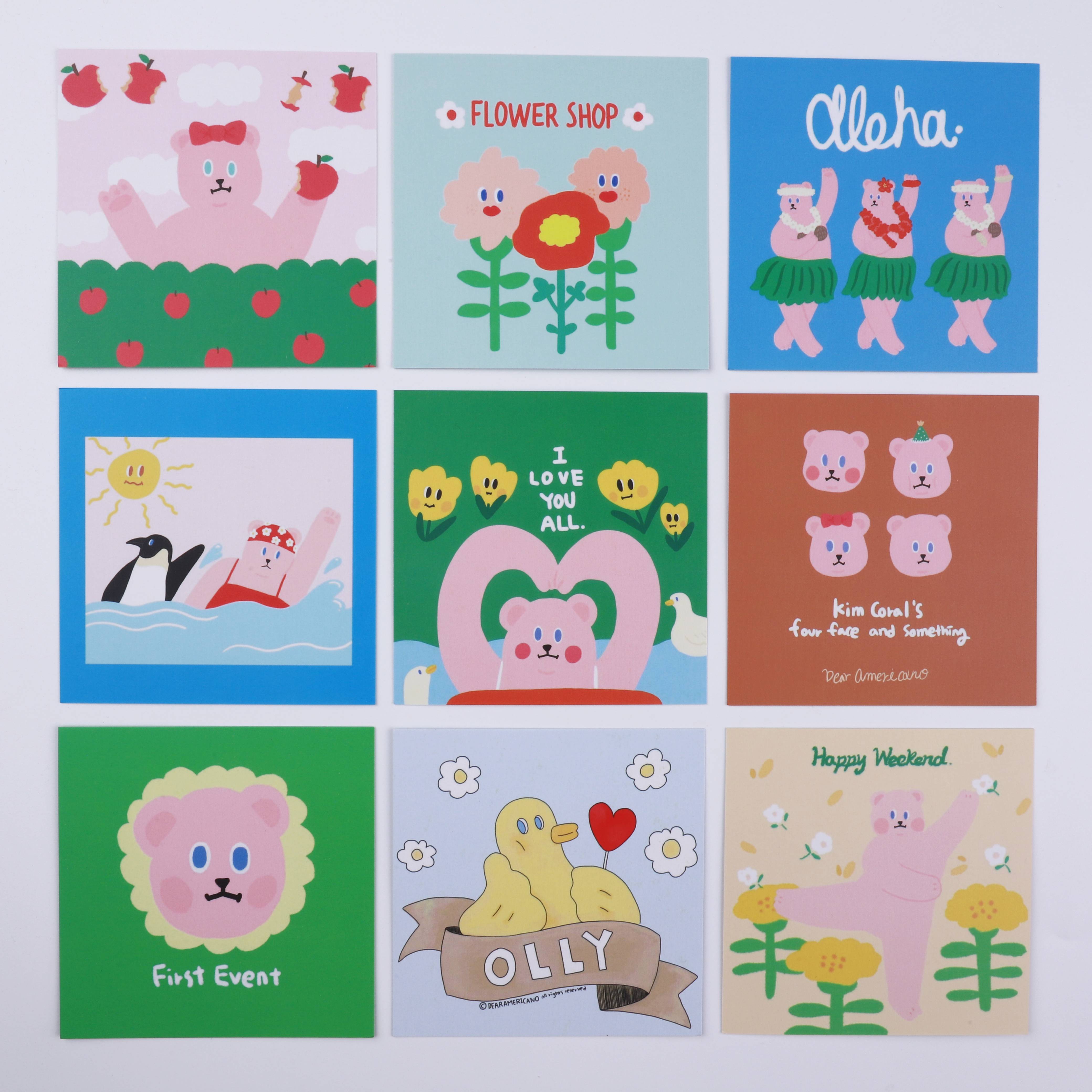 INS Wind bear cute card wall decoration card shooting props aromatherapy blessing card