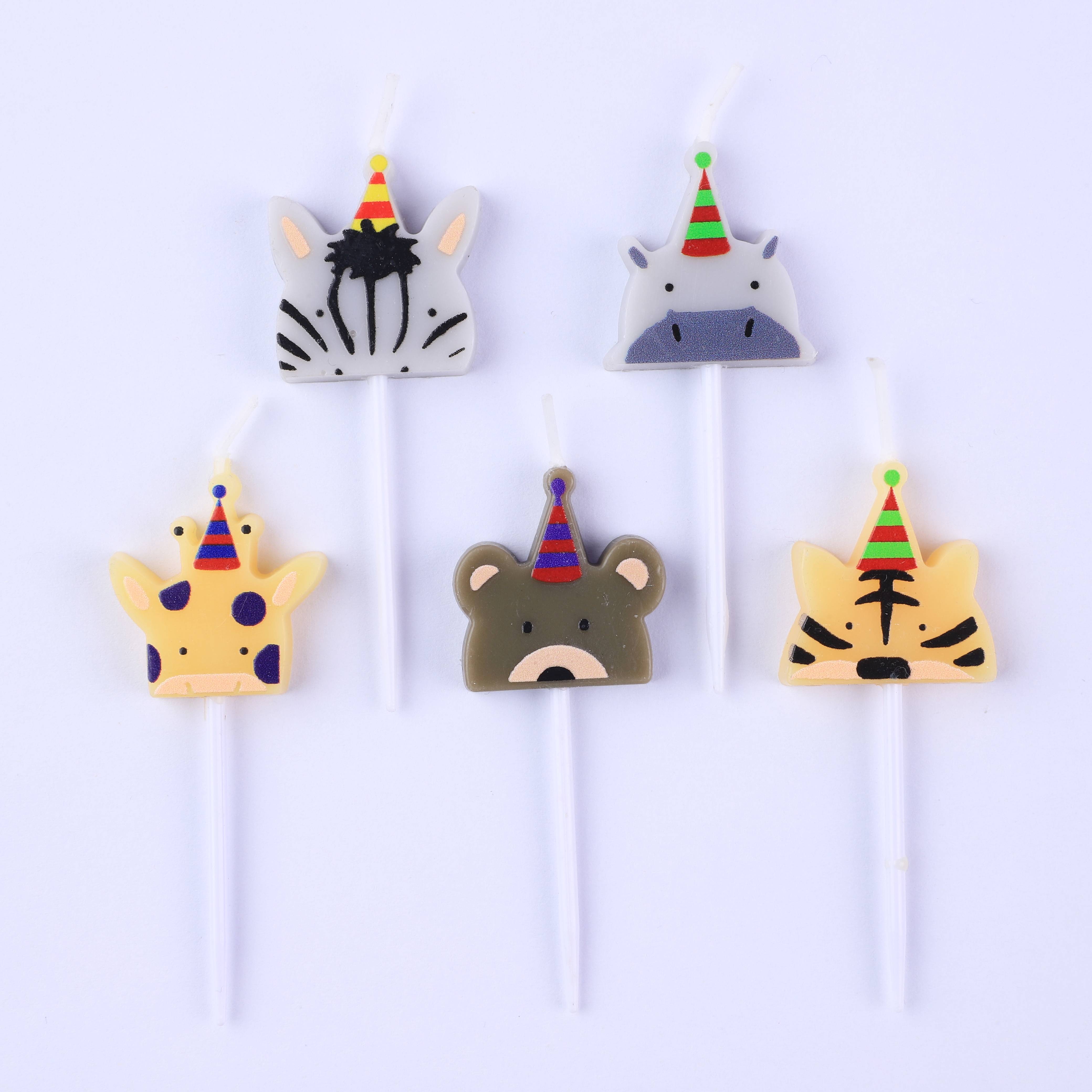 INS cute little animal head birthday cake candle party dessert table decoration candle