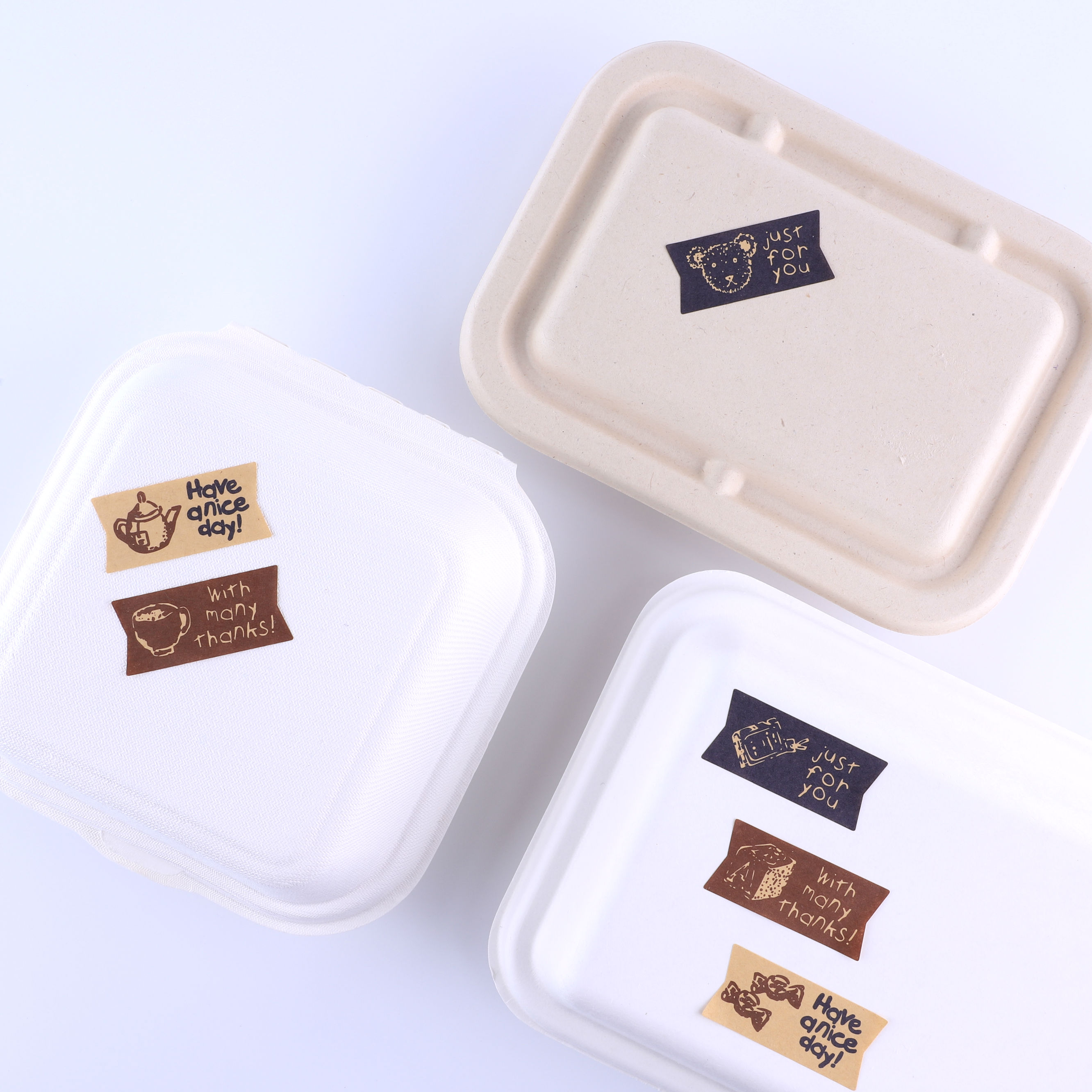 Bear afternoon tea sealing stickers cowhide box sealing stickers Biscuits baking packaging decorative stickers 180