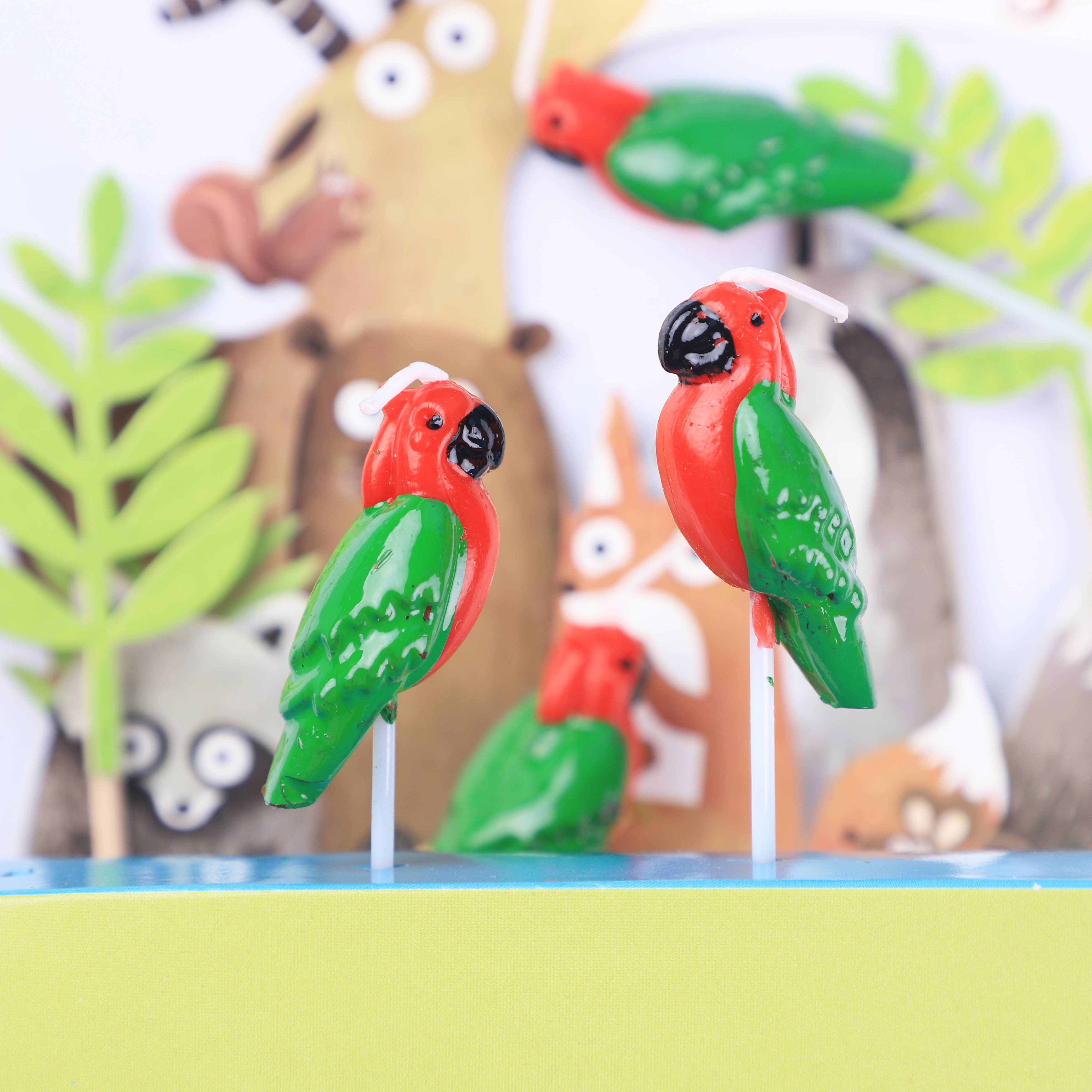 INS parrot candle small animal decoration plug-in candle forest cake decoration candle