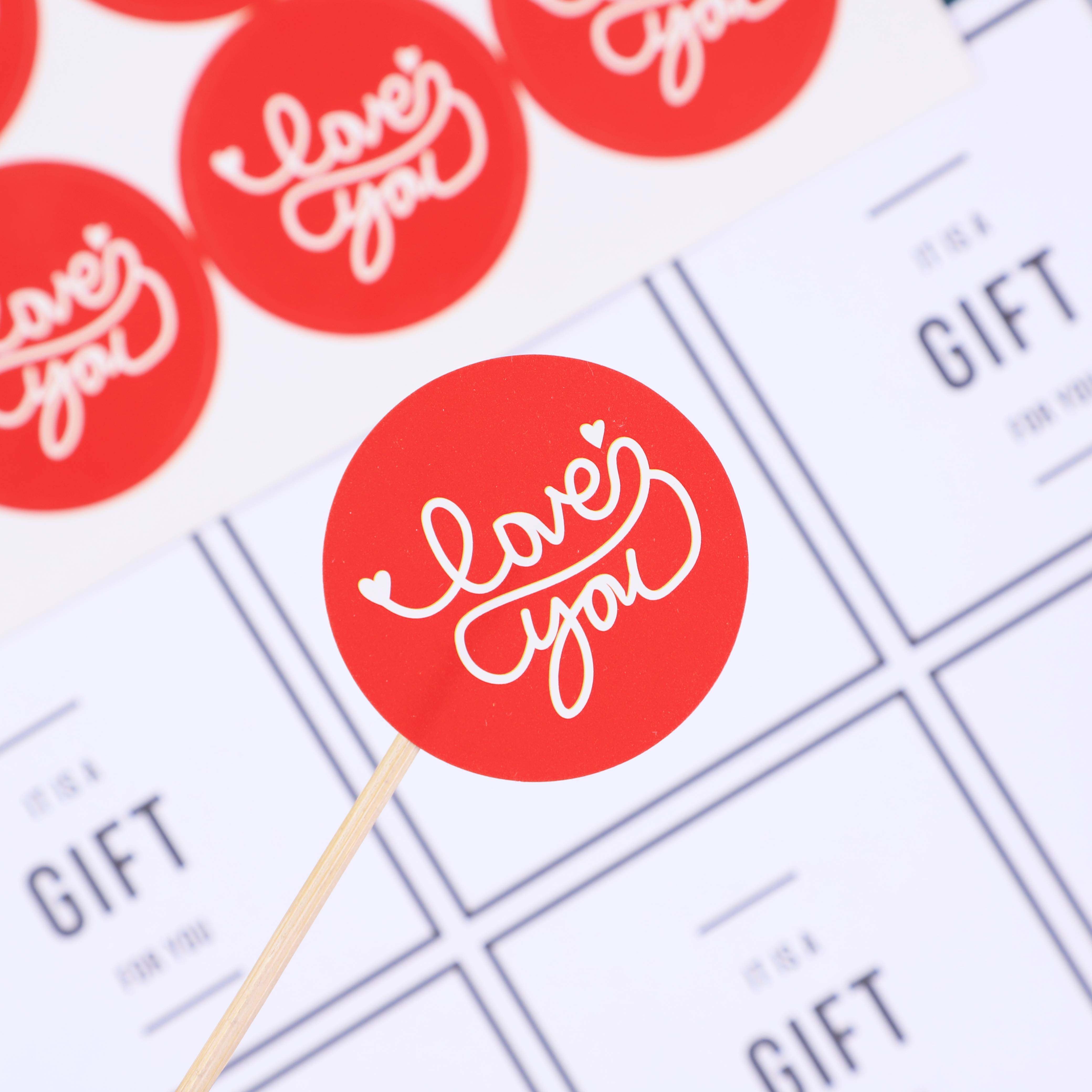 Little Papermaker Valentine's Day Sticker Bake Handmade Dessert Cake Drinks Packing Box Decoration Sticker