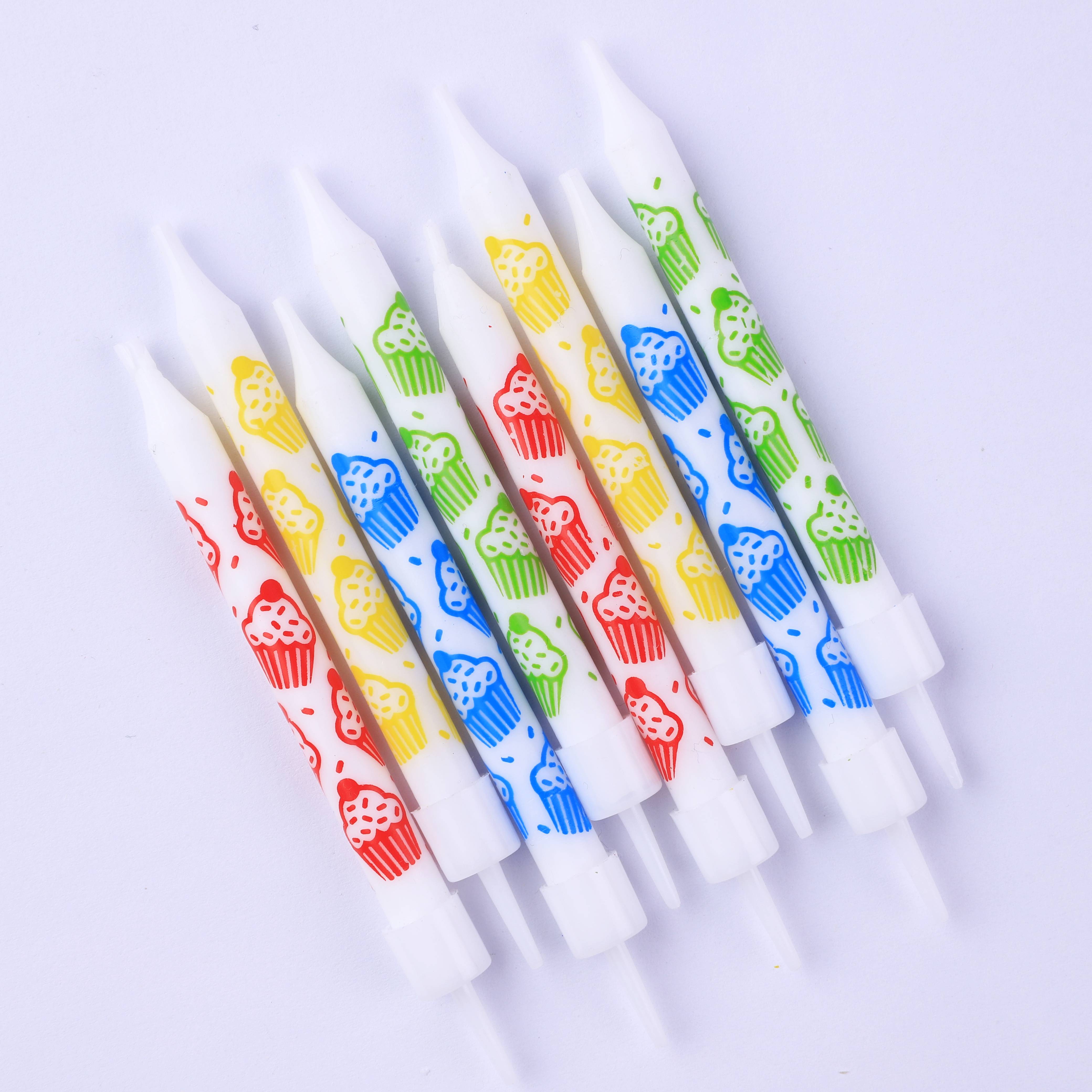 INS vintage cupcake print birthday cake decoration candle dessert decoration candle