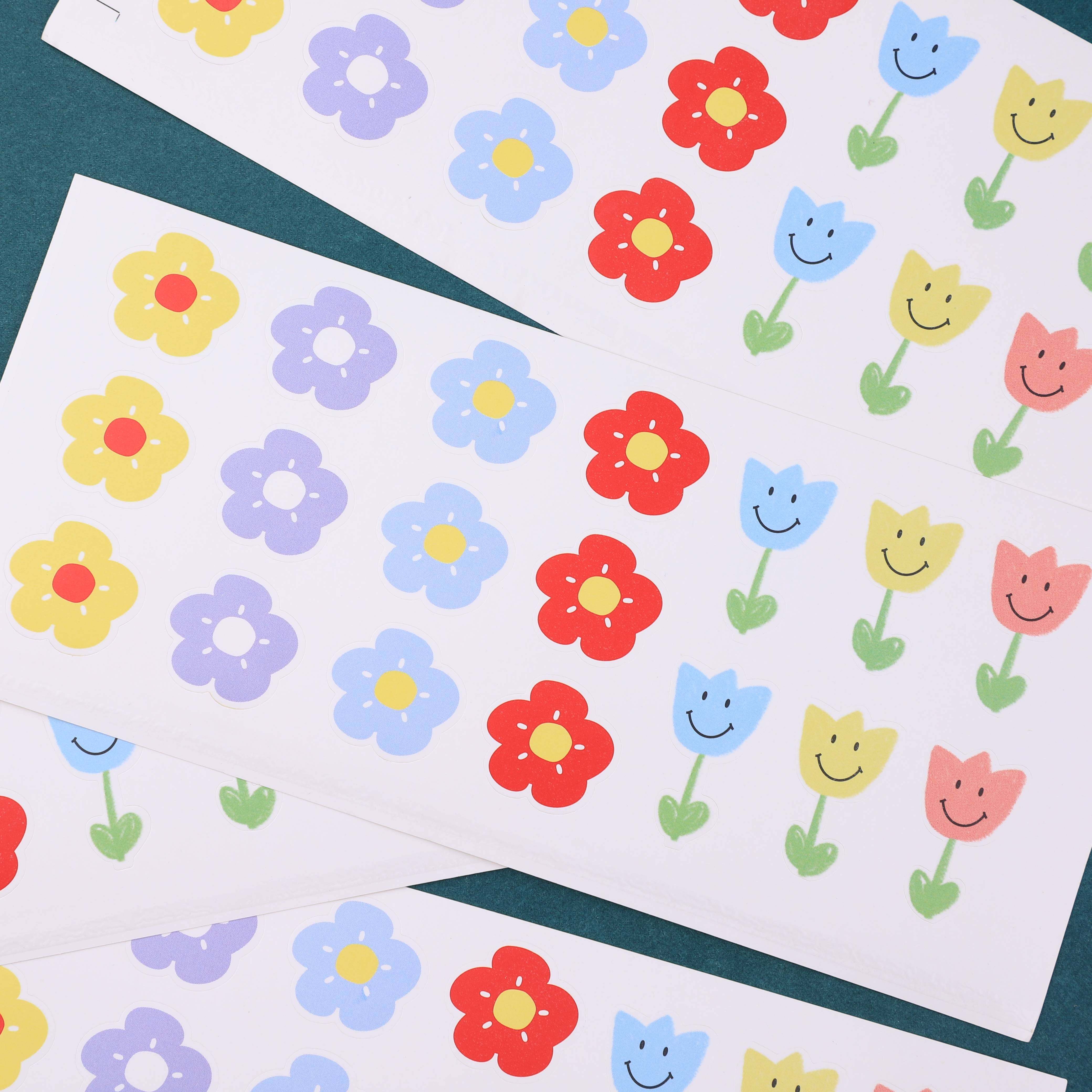 Cute cartoon little safflower sticker baking dessert decoration sticker sticker