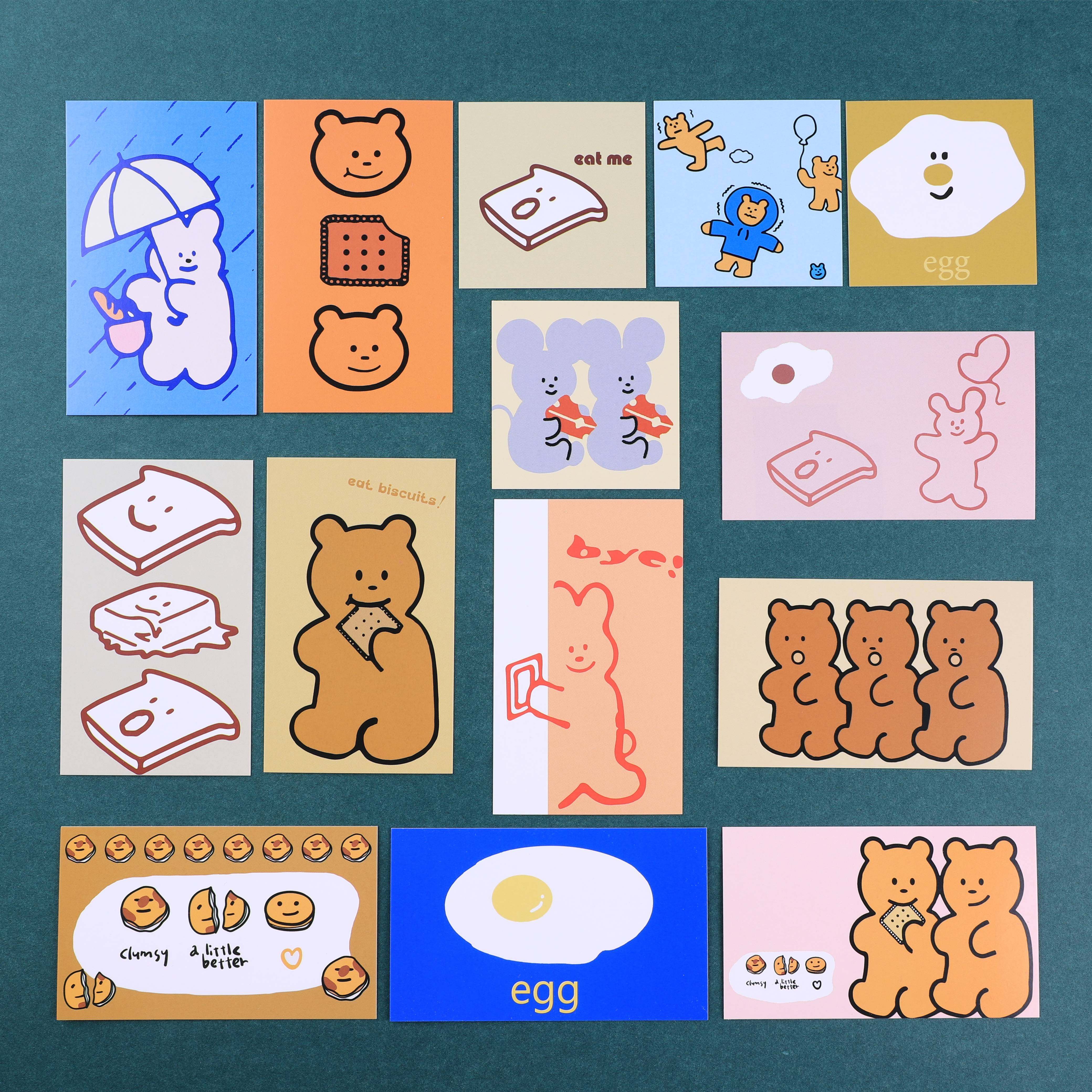 INS Korean Bear biscuit decoration card baking decoration blessing card