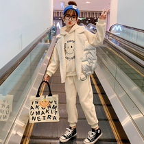 Next Music Girls Machia Three sets 2021 New CUHK Tong Thickened Lianhood Weak Autumn Winter Suit