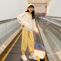 Next Music Girls plus suede thickened necropolis 2021 New CUHK child autumn winter sports two suits tides