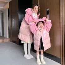 Next Music children winter high-end thickened down clothes pro-son dress foreign gas long and white duck suede female coat
