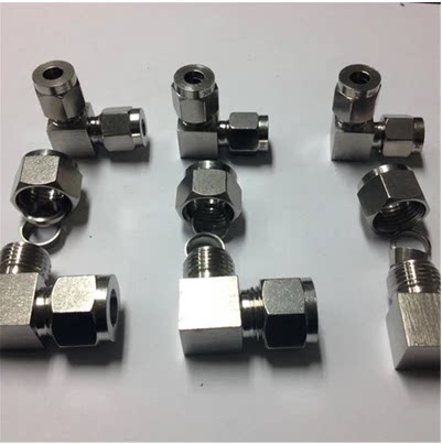 Stainless steel cutting sleeve elbow sleeve bending-through joint 304-card pipe intermediate joint clamping sleeve right angle elbow