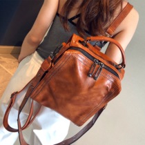 Rivet double shoulder bag woman 2022 new 100 hitch color lady bag bag single shoulder bag retro diagonal satchel multipurpose backpack