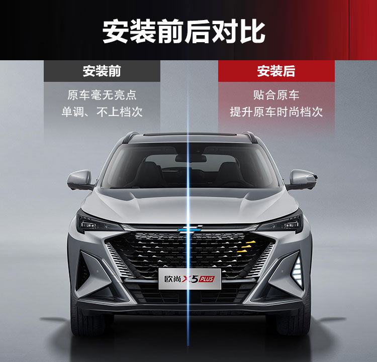 Suitable for 23-25 Models of Changan Oushang X5Plus Daytime Running Lights, Front Fog Lights Modified to Led Daytime Running Lights