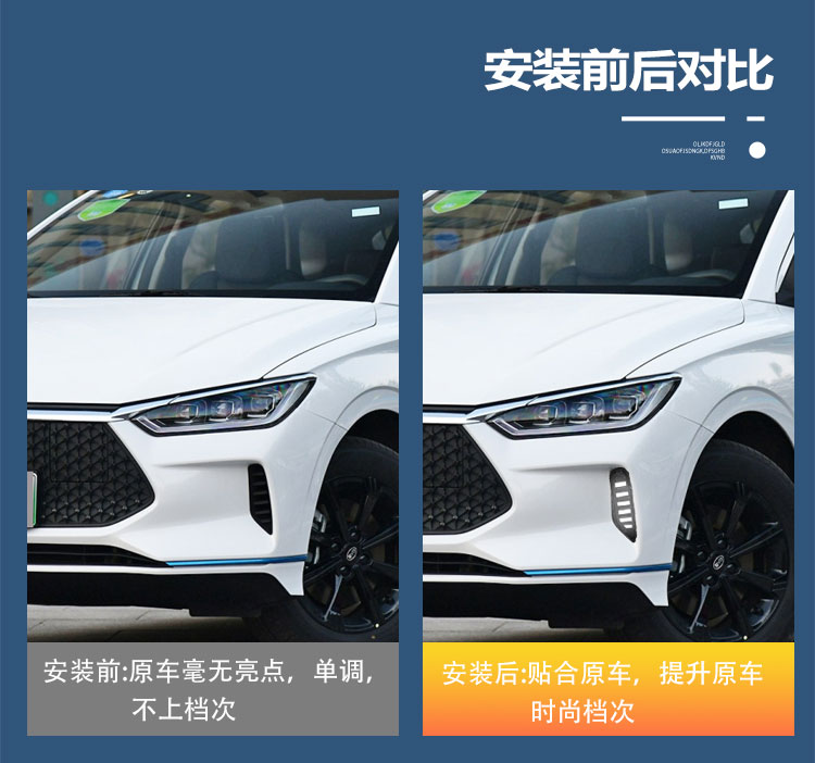 Suitable for 19-22 BYD E2E3 daytime running lights front fog lights modified running water steering LED daytime running lights