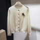 [Special Clearance]Winter Style Round Neck Single-Breasted Fashionable Rhinestone Embellished Soft Full Wool Cardigan Women's Sweater
