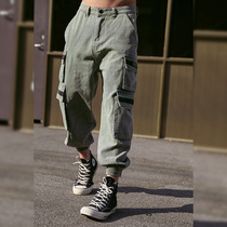 BLUESFLY Original Tooling Wind Patch Bag Sports Jeans Autumn Winter Style Tide Cards Casual Sports Long Pants Closeted Pants