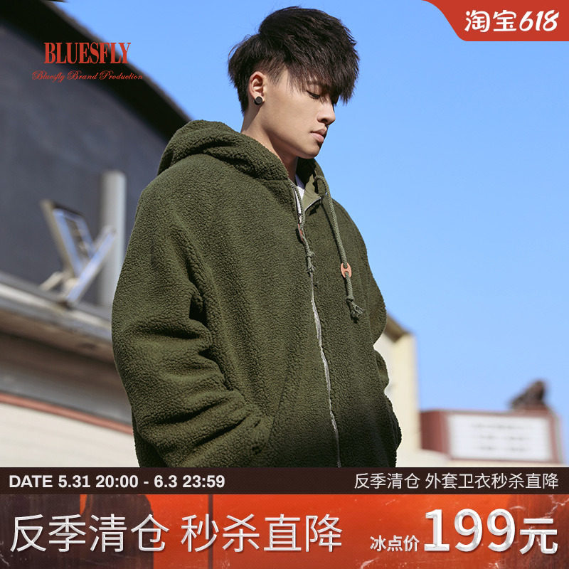 BluesFLY original lamb cotton loose coat on both sides wearing warm coat sports tops in autumn and winter training wind-proof