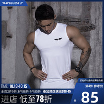 BLUESFLY Simple Printed Round Neck Slim Sports Vest Men Sleeveless T-shirt Quick Dry Fitness Training Top Autumn
