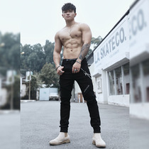 BLUESFLY original high elastic pleated wind sports jeans casual long pants for mens autumn and winter