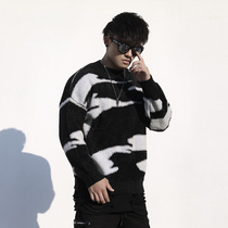 BLUESFLY collared sweater cow jacket head round neckline sweatshirt training blouses handsome mens autumn and winter warmth