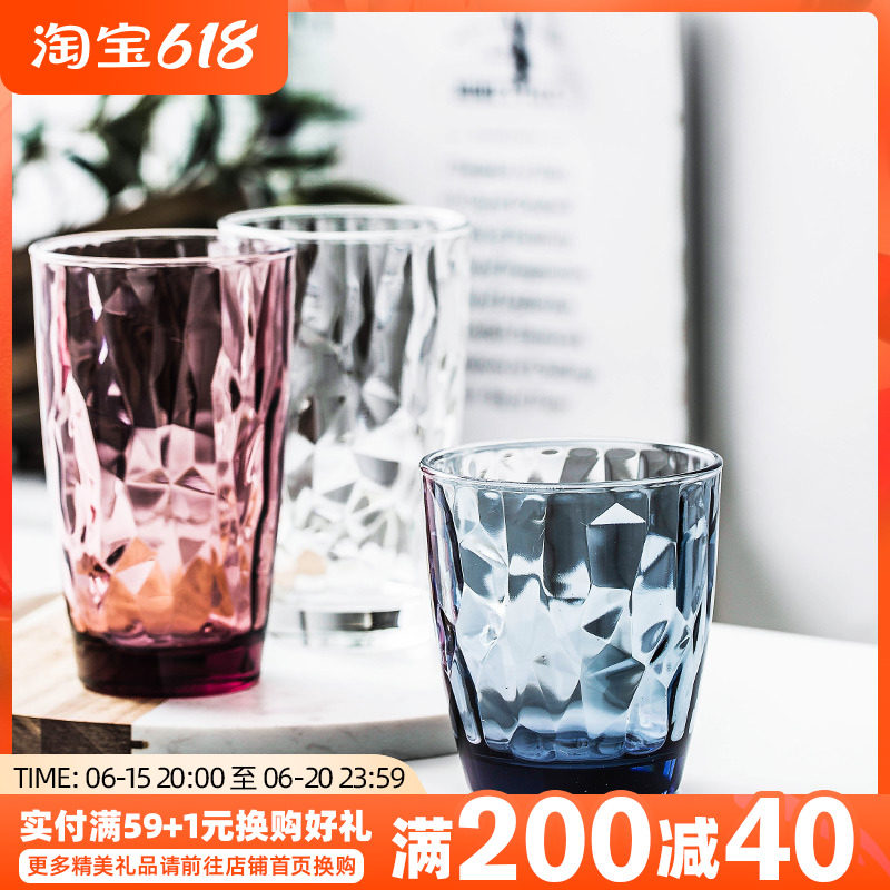 Imported Stained Glass Water Glass Home Creative Juice Cups Ins Heat-Resistant Teacup Diamond Whisky Cup Suits