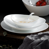 Nordic household glass saucer Western food plate dish tableware flat plate fish plate breakfast plate