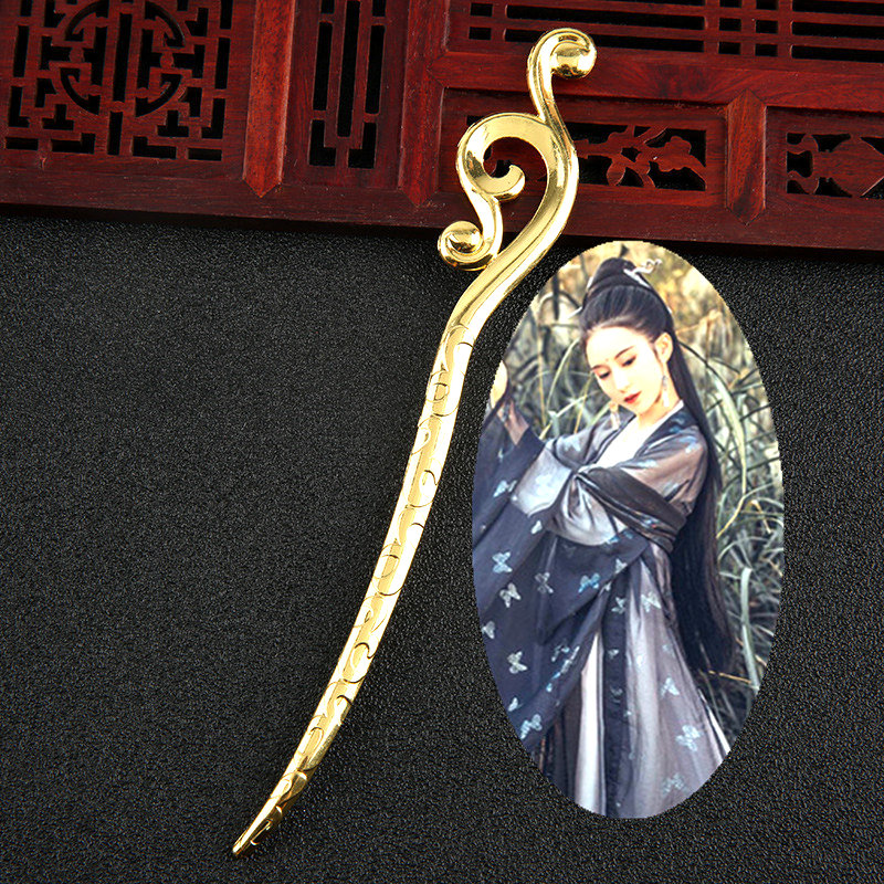 Xinyi Ancient Decorations Suite Your Princess Golden Hairpin New Hair Accessories Vintage Silver head decorated with white light styling hairpin