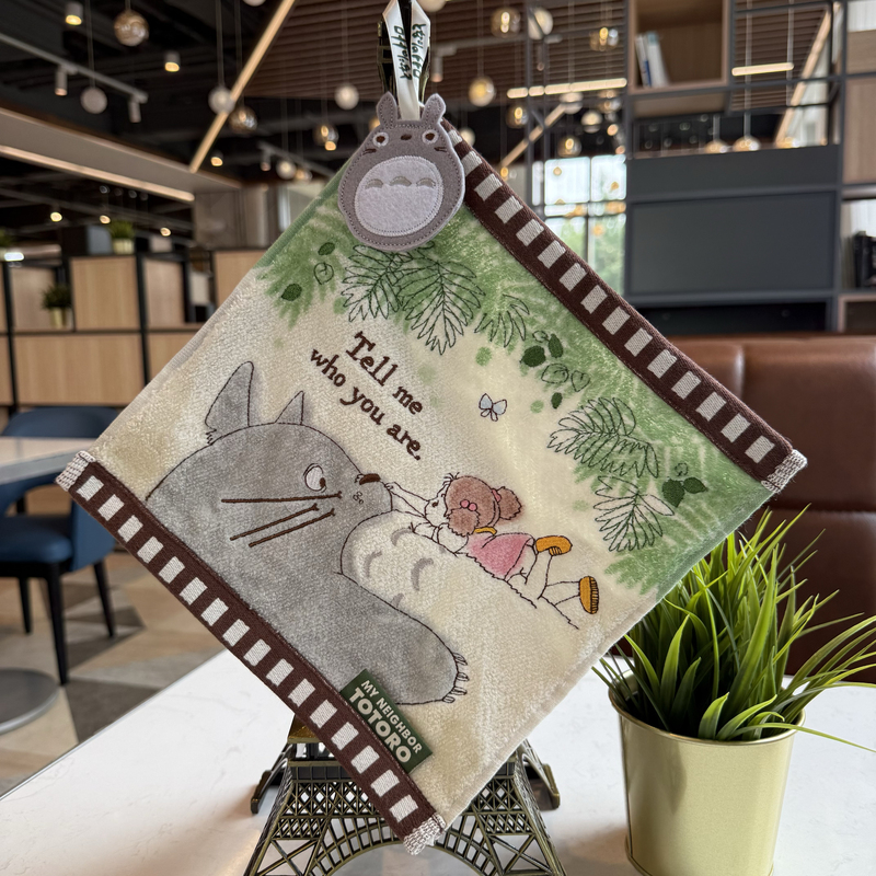 Export Japanese-Style Exquisite Film Series Heavy Embroidery Hanging Hand Towel Pure Cotton Decorative Towel 25×25 ㎝