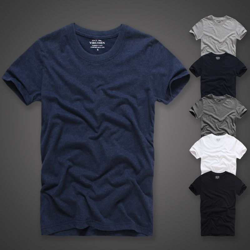 Beckham Style Solid Color Short-Sleeve T-Shirt for Men, Summer Crew Neck Base Shirt, Pure Cotton Trendy Men's Slim-Fit T-Shirt Beckham Style Solid Color Short-Sleeve T-Shirt for Men, Summer Crew Neck Base Shirt, Pure Cotton Trendy Men's Slim-Fit T-Shirt