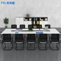 Hangzhou Office Furniture Simple Conference Table Rectangular Negotiation Table And Chairs Combination Reception Meeting Table Manufacturer Direct Sales