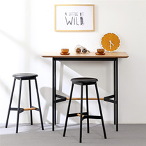  American retro art bar bar chair Household small apartment wrought iron table and chair combination Industrial style design bar high feet