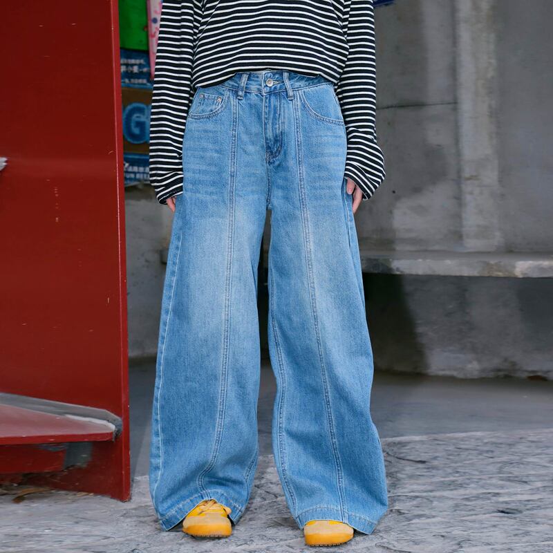 Anniversary Department Store Same Style Retro Balloon Jeans for Women Spring Loose Washed Straight Pants Sc87730