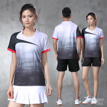 2021 New badminton suit men and women suit quick-drying breathable volleyball suit table tennis competition sports top custom