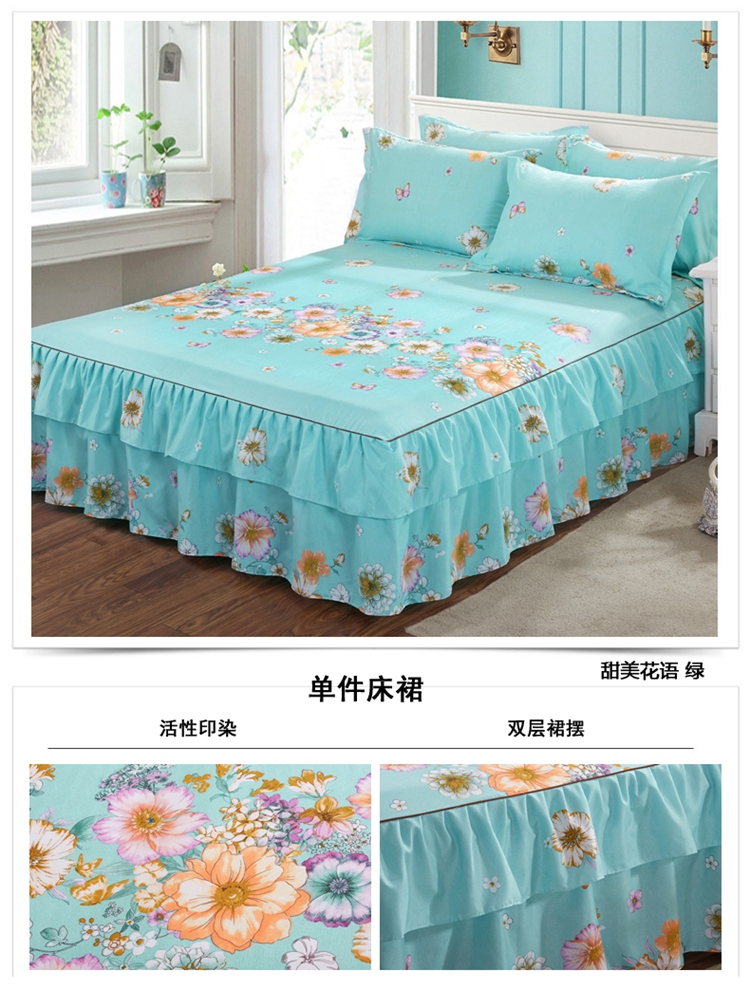 Non-slip giường váy mảnh duy nhất cotton đôi ren trải giường cotton Simmons bảo vệ bìa Hàn Quốc công chúa tấm ga trải giường