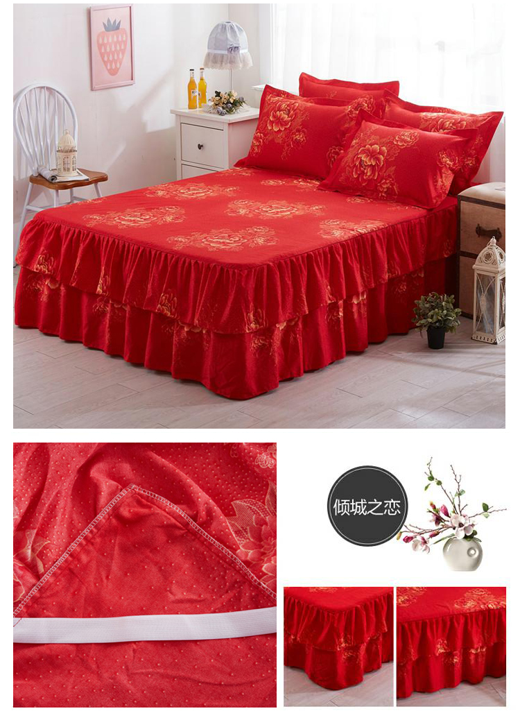 Giường váy đơn mảnh non-slip cotton dày Hàn Quốc phiên bản của giường đặt 1.8m2 m giường 1.5 m tấm ga trải giường giường Simmons trải giường