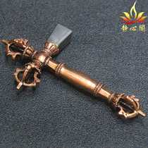 Nepalese handmade pure copper and iron vajra prong vajra pestle five-strand Tibetan ornaments crafts vajra hammer hammer