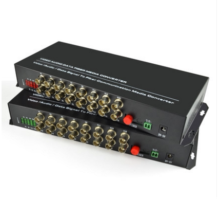 16-port monitoring desktop style 16-way pure film optical transmitter and receiver single-mode single fiber FC20KM lightning protection pair 16V