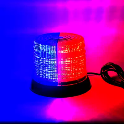 Car LED light round red blue super bright opening flash light strong magnetic ceiling warning light warning light strobe light 1224V
