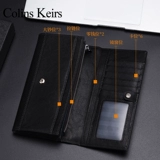 Colins Keirs Длинный вместительный и большой бумажник, кожаная модная сумка с петлей на руку с молнией, длина макси, из натуральной кожи
