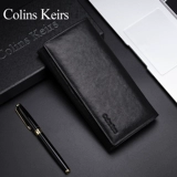Colins Keirs Длинный вместительный и большой бумажник, кожаная модная сумка с петлей на руку с молнией, длина макси, из натуральной кожи