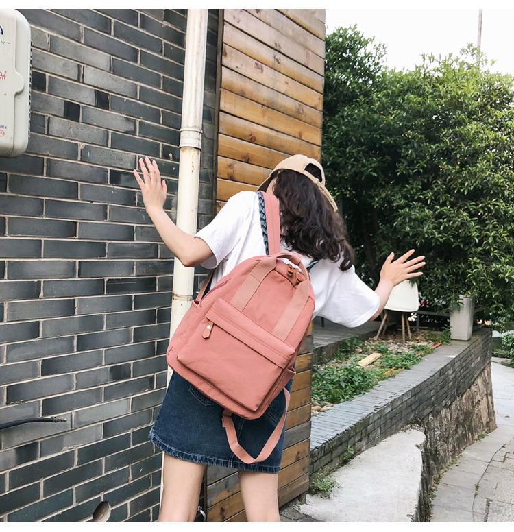 Túi xách thời trang nữ mới 2019 phiên bản Hàn Quốc của nữ sinh trung học đại học gió ba lô đơn giản đơn giản ba lô hoang dã thủy triều - Ba lô balo cho bé gái