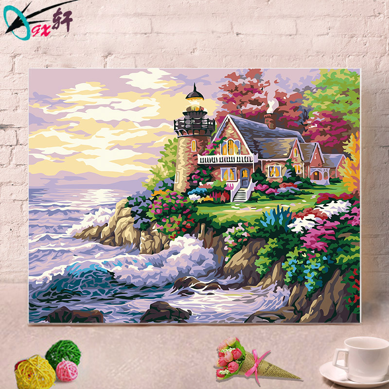 diy mathematical oil postal color painting in color simple adult couple painted world yourself painting European-style handmade decoration painting