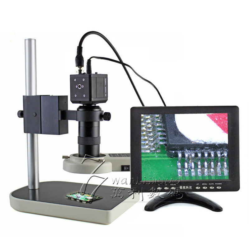 High-definition electronic film microscope 130 times adjustable 8 inch display screen Observation parts Surface detection aids