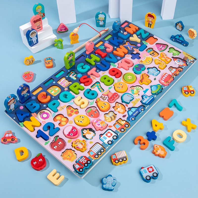 Young Child Toys Early Lessons Wise Jigsaw Puzzle Male Child female baby learnies Brain digital mother animal Cognitive Building Blocks