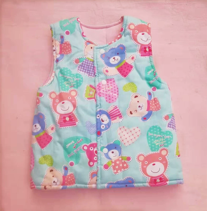 Áo vest cotton tinh khiết mùa đông tùy chỉnh thủ công áo vest trẻ em mẹ và con áo bảo vệ trái tim cha mẹ-con ba mảnh - Áo ghi lê