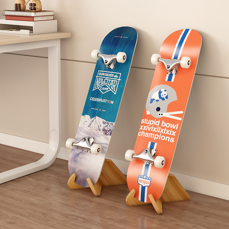 Double-Sided Skateboard Storage Rack Display Stand Longboard Horizontal Stand