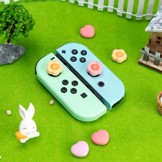 ຂ້ອຍກໍ່ຕ້ອງການ Nintendo switcholed rocker cap accessories flower love ns handle keycap silicone protective cover