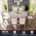 Màu sắc tươi sáng Bàn ăn Bắc Âu kết hợp ghế gỗ rắn kính thiên văn đa năng hiện đại tối giản nhỏ nội thất căn hộ bàn tròn - Bộ đồ nội thất ghế sofa phòng khách Bộ đồ nội thất