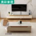 Màu sắc tươi sáng rắn gỗ ánh sáng trắng sơn bàn cà phê TV kết hợp tủ phòng khách tempered glass bộ hoàn chỉnh của nội thất tủ bàn ghế hiện đại Bộ đồ nội thất